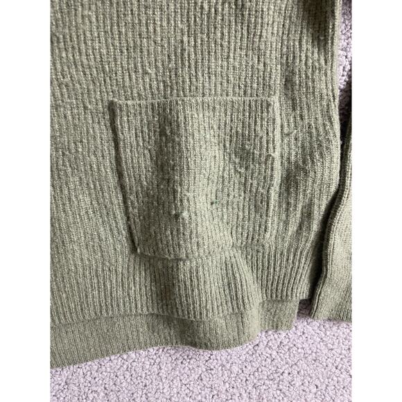 Madewell‎ Merino Wool Blend Mock Neck Size medium 14/ zip green pullover - Picture 2 of 6